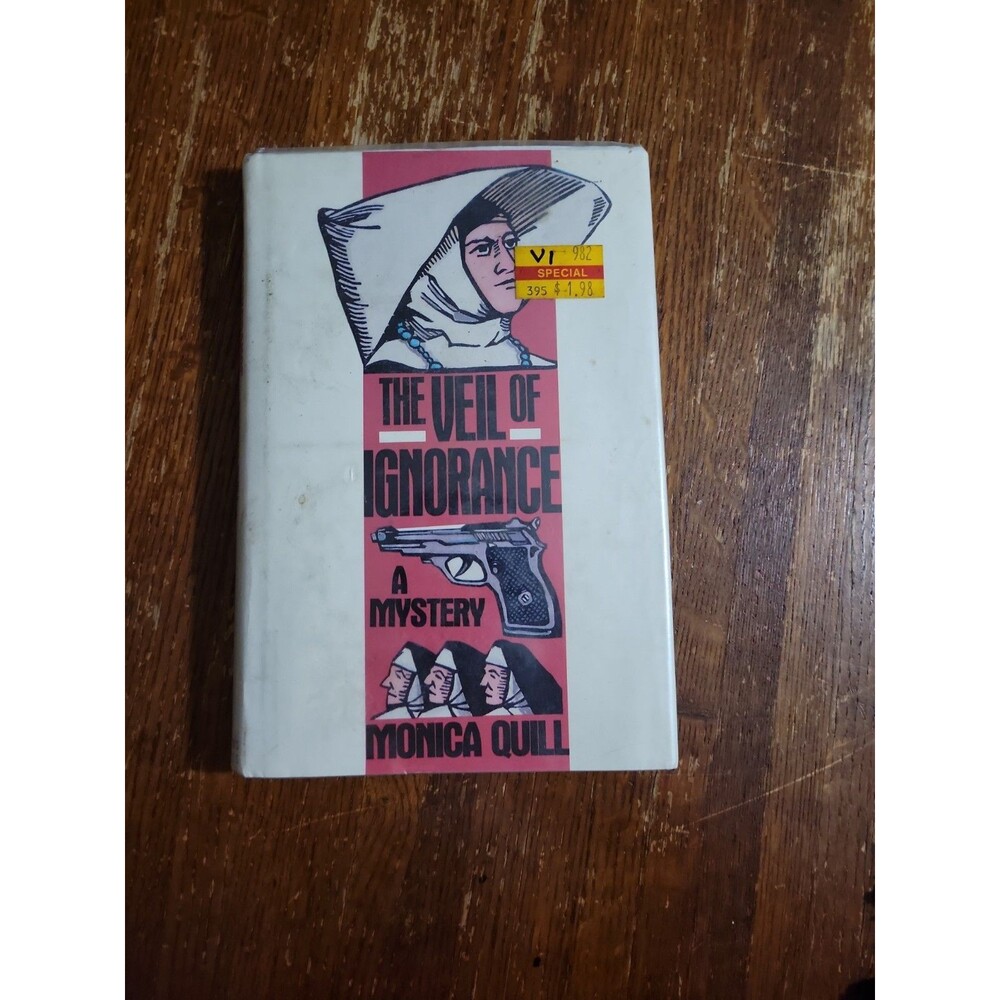 The Veil of Ignorance A Mystery by Monica Quill (HB, 1988) 1st Ed Ex library Vtg